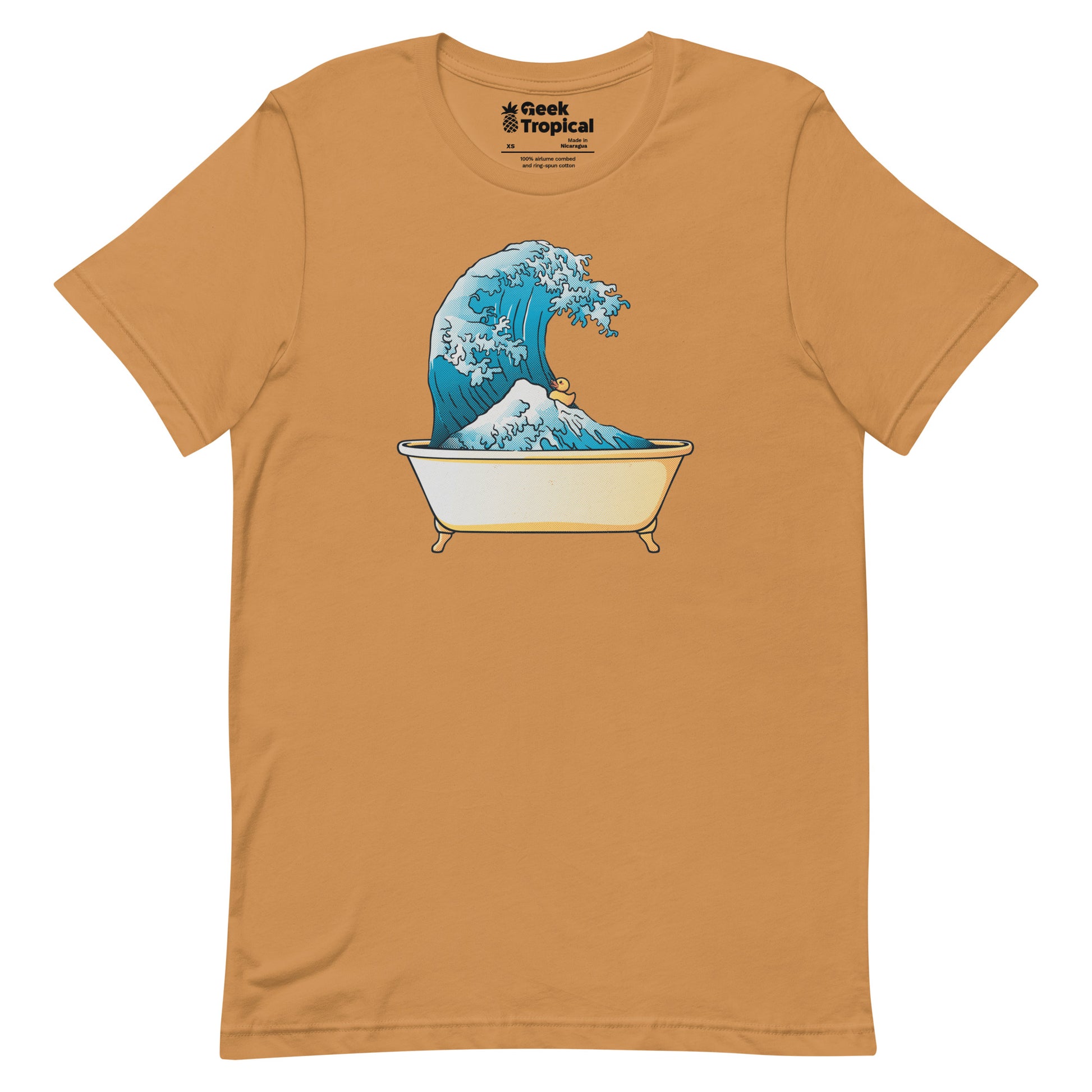 Bathtub Kanagawa Wave T-shirt Geek Nerd Advertise to Meta Design by Tobe Fonseca Funny Prints