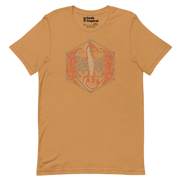 Tribal Dragon D20 T-Shirt Geek Nerd Advertise to Meta dnd & rpg print Fantasy Prints
