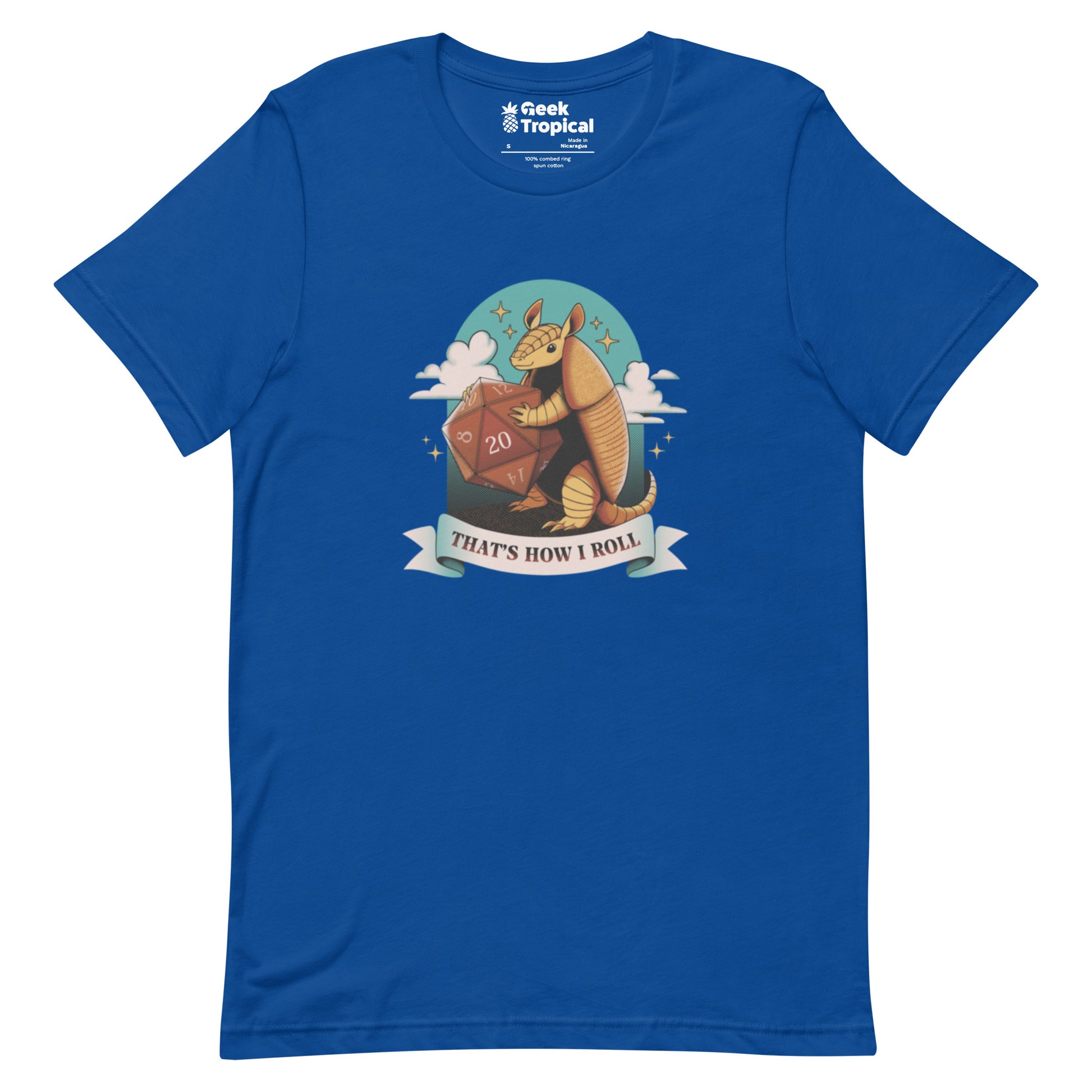 Armadillo Roll DND Dice T-Shirt Geek Nerd Animal Patterns board game print Design by Tobe Fonseca