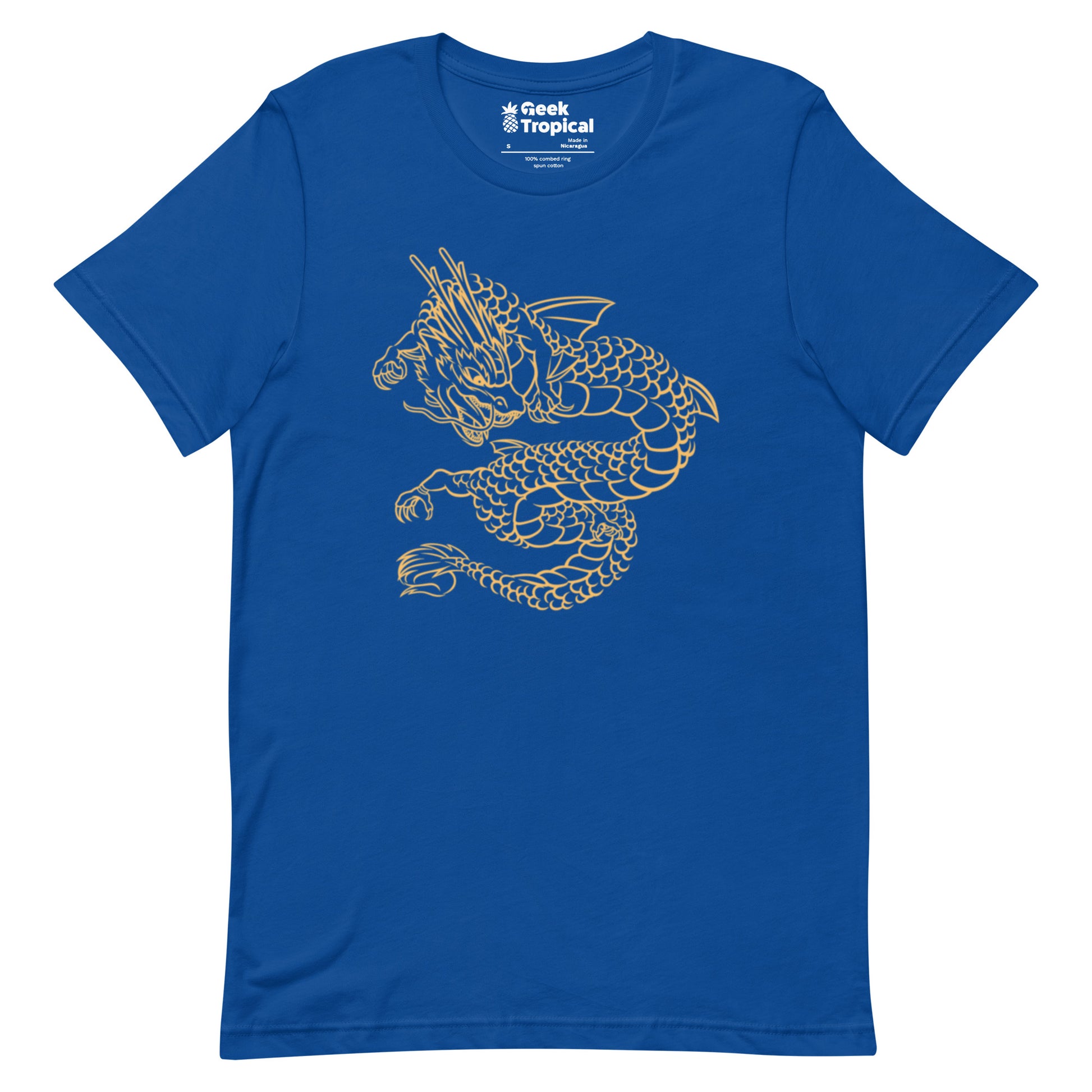Chinese Golden Dragon T-Shirt Geek Nerd Design by Tobe Fonseca Fantasy Prints FLOW DESC WRITING