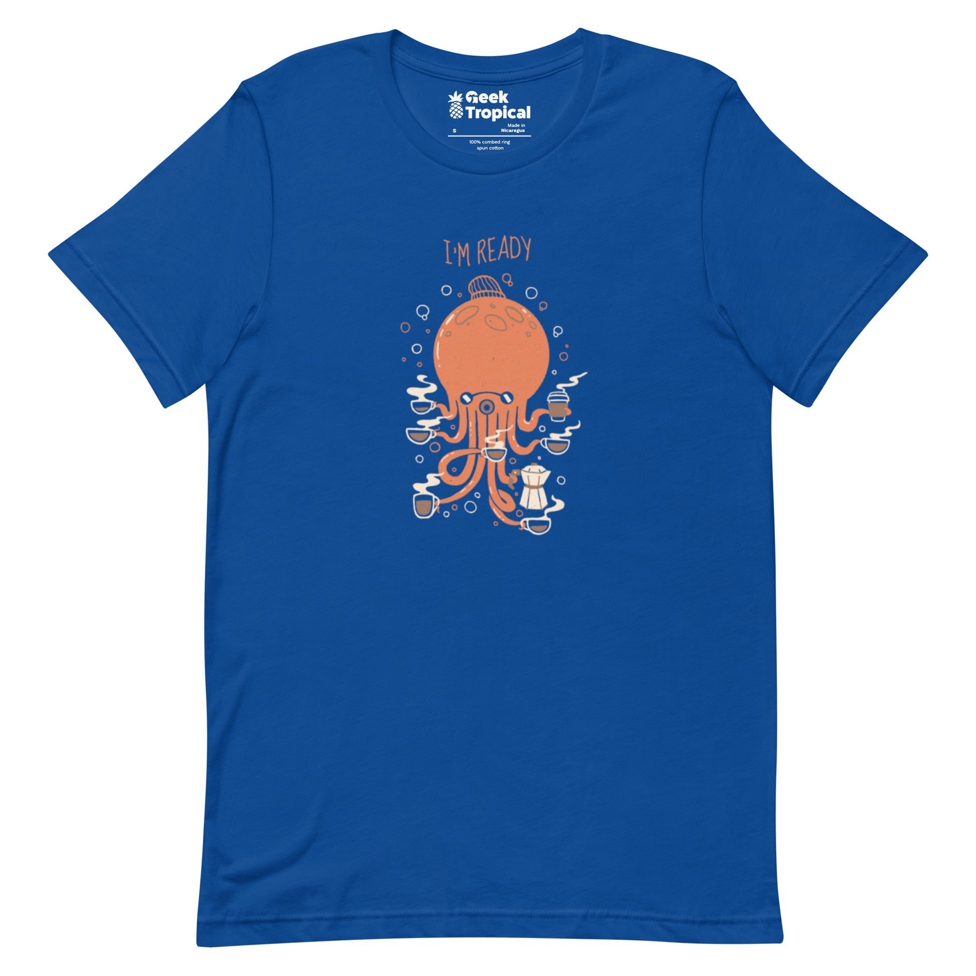 Octopus 8 Coffees Ready T-Shirt Geek Nerd Animal Patterns Design by Tobe Fonseca FLOW DESC WRITING