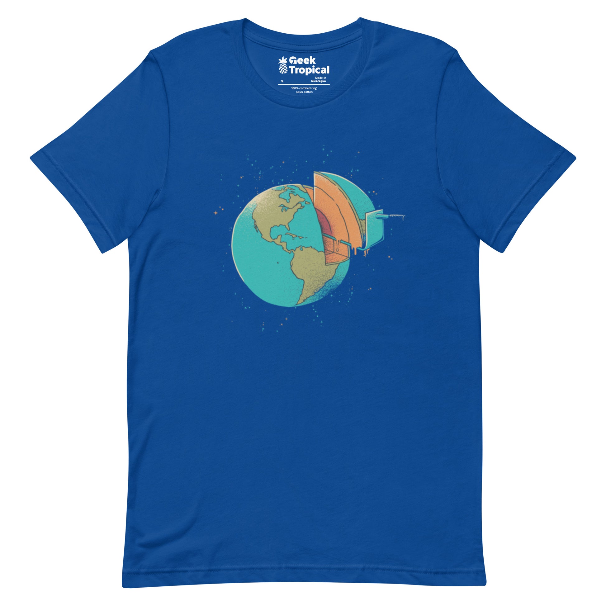 Earth Crust Cake T-Shirt Geek Nerd Design by Tobe Fonseca FLOW DESC WRITING Funny Prints