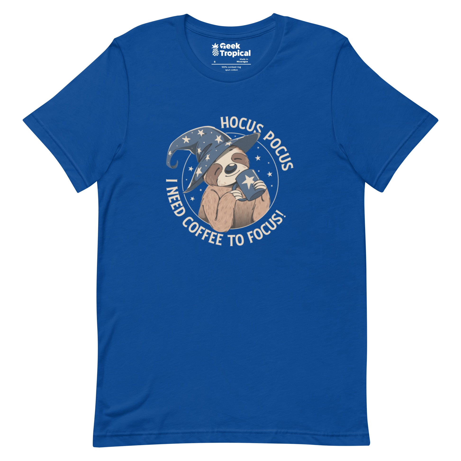 Hocus Pocus Coffee Focus Sloth T-Shirt Geek Nerd