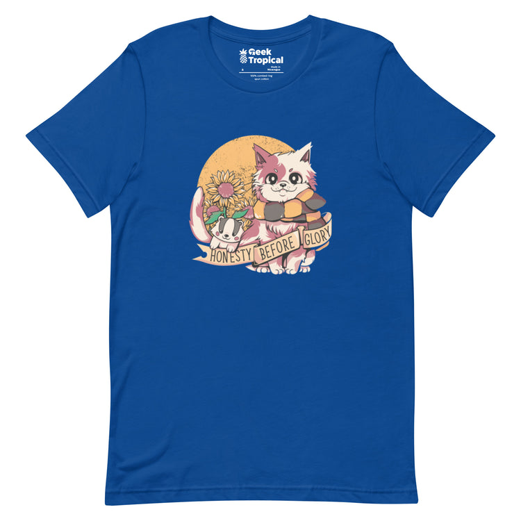 Honesty Before Glory Cat T-Shirt Geek Nerd