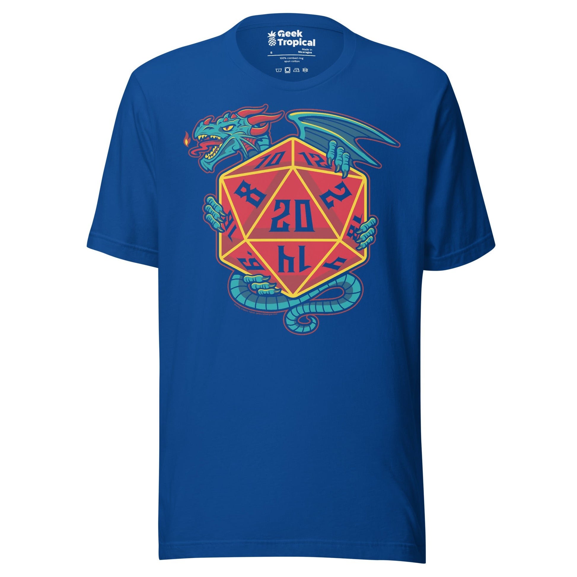 D20 Dice Dragon T-Shirt Geek Nerd Advertise to Meta board game print dnd & rpg print