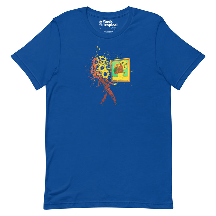 Van Gogh's Sunflowers T-Shirt Geek Nerd Advertise to Meta Botany Print Design by Tobe Fonseca