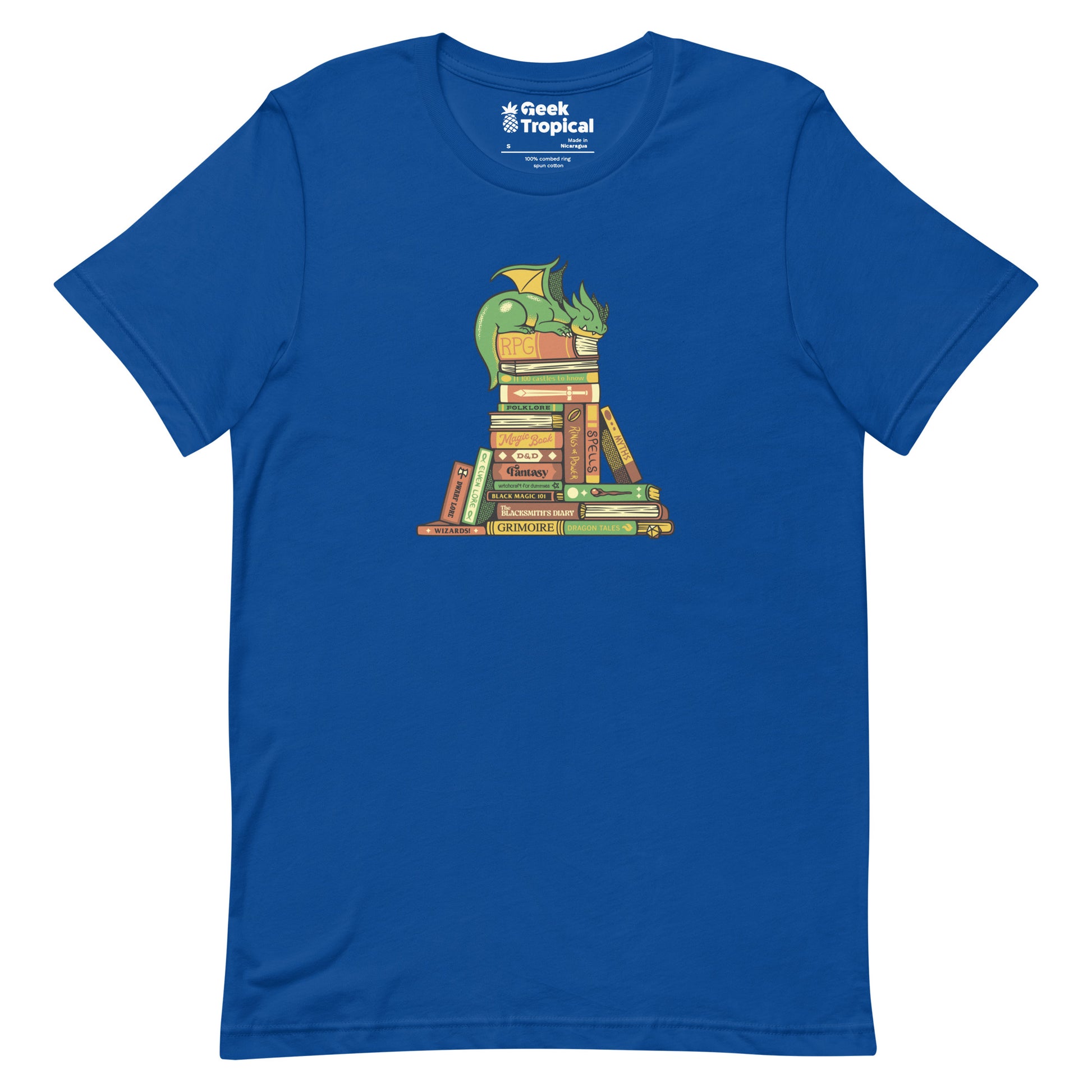 Treasure Hoarder Dragon Dark T-Shirt Geek Nerd Advertise to Meta Book Prints Design by Tobe Fonseca