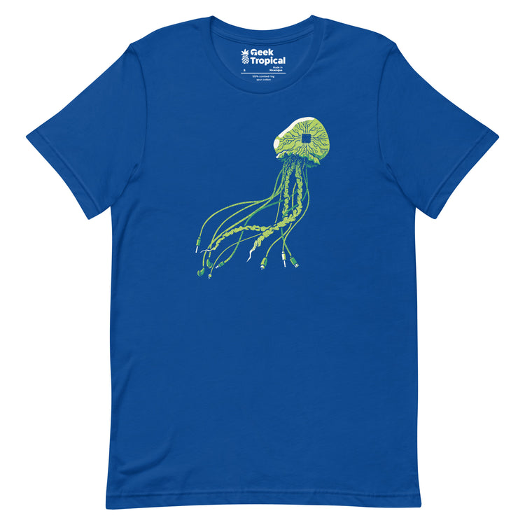 Technology Cyberpunk Jellyfish Science Computer T-Shirt Geek Nerd Advertise to Meta computer print Design by Tobe Fonseca