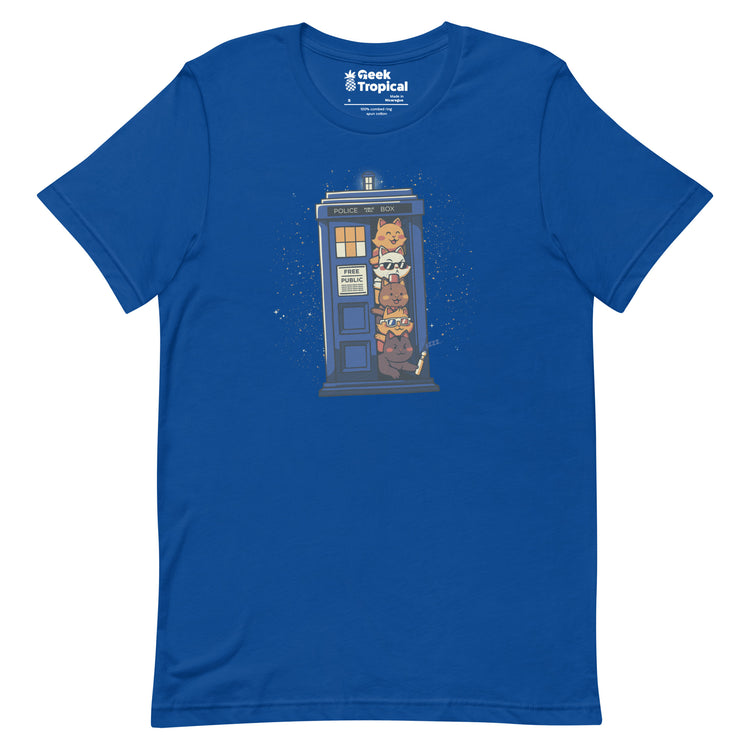 Tardis Cats T-Shirt Geek Nerd Advertise to Meta Animal Patterns Design by Tobe Fonseca