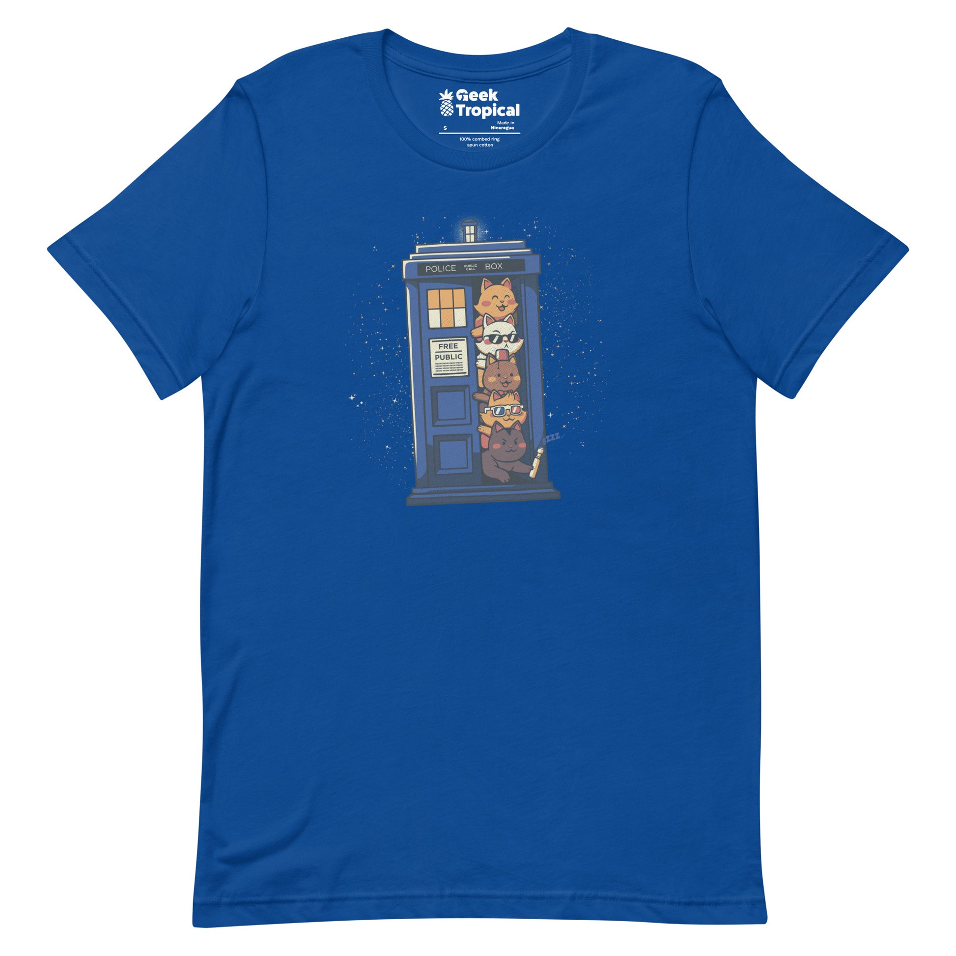 Tardis Cats T-Shirt Geek Nerd Advertise to Meta Animal Patterns Design by Tobe Fonseca