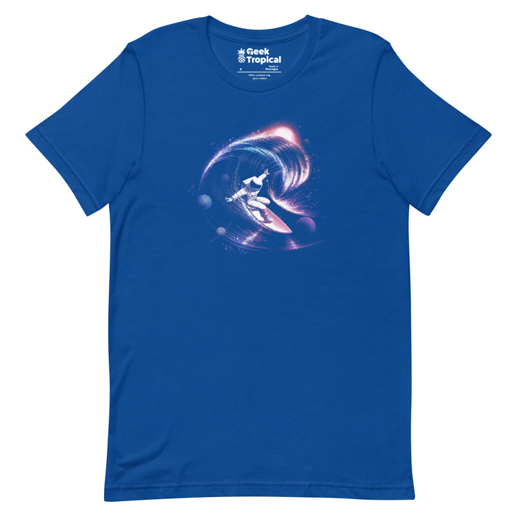 Surfing The Universe Gravity T-Shirt Geek Nerd Advertise to Meta Design by Tobe Fonseca FLOW DESC WRITING