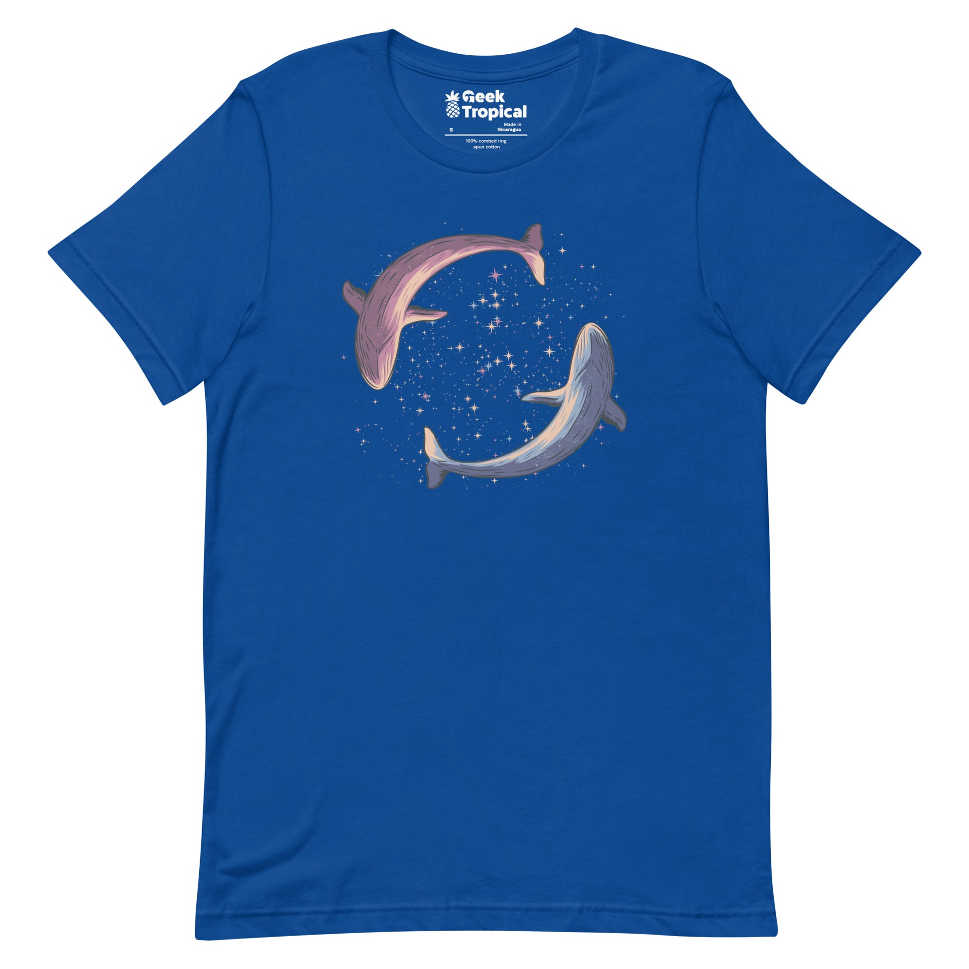 Stars of Sea Whale Astronaut T-Shirt Geek Nerd Advertise to Meta Animal Patterns Design by Tobe Fonseca