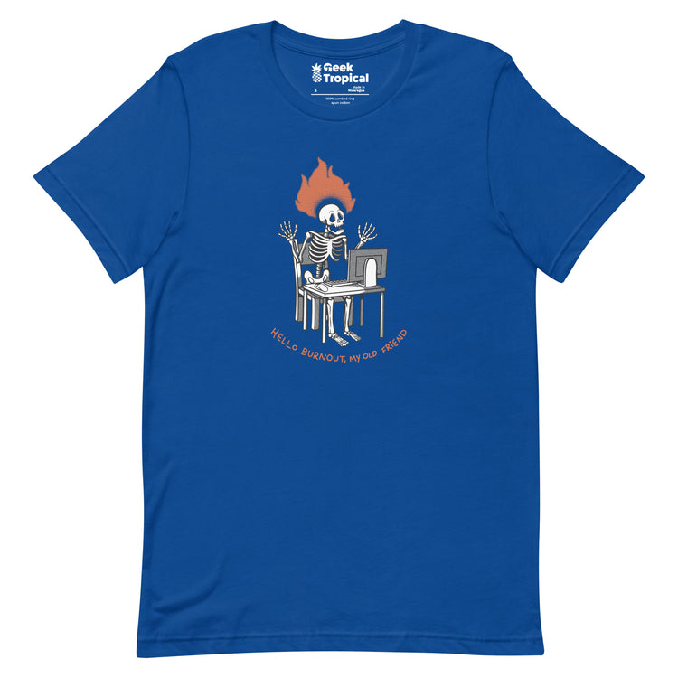 Skeleton Computer Burnout T-Shirt Geek Nerd Advertise to Meta computer print Design by Tobe Fonseca