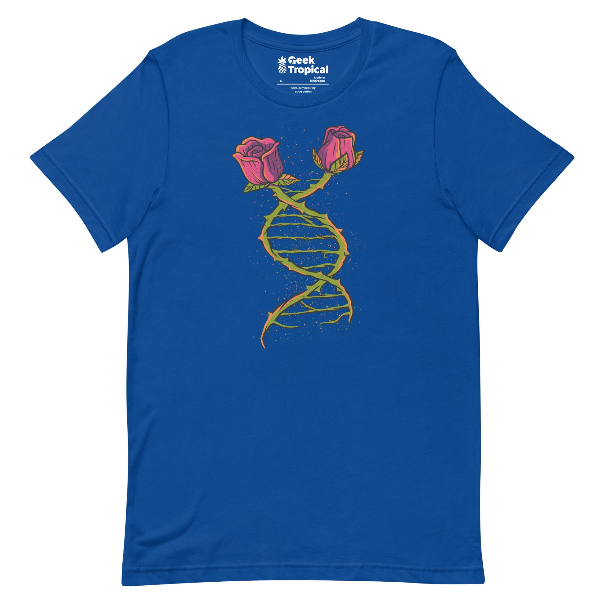 Flower DNA T-Shirt Geek Nerd Advertise to Meta Botany Print Design by Tobe Fonseca
