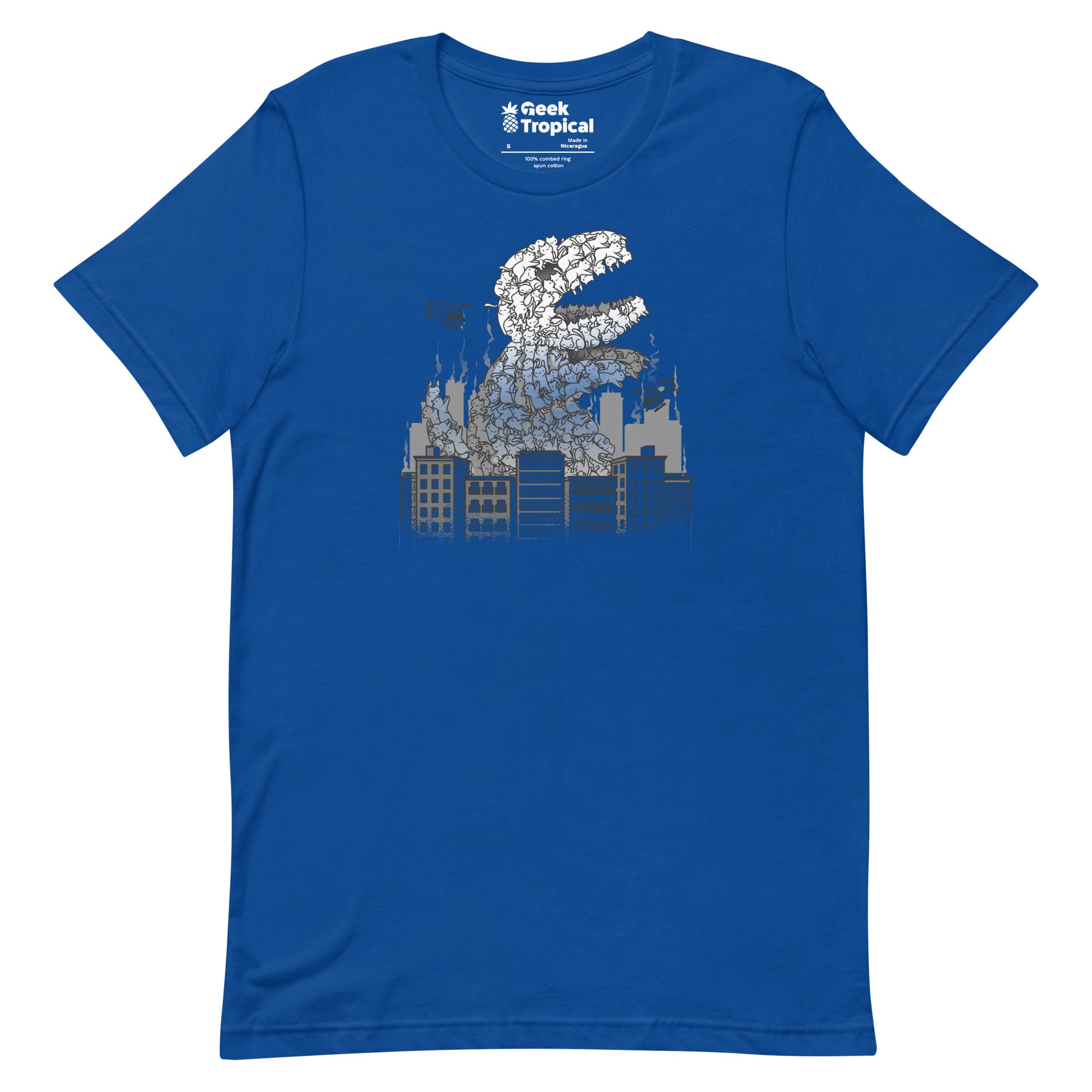 Catzilla T-Shirt Geek Nerd Advertise to Meta Animal Patterns Anime