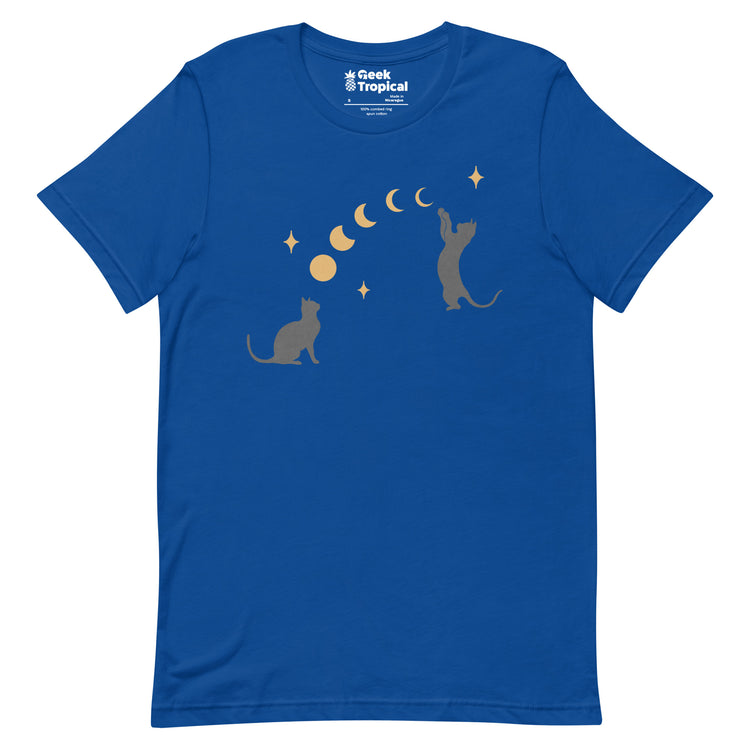 Cat And Moon T-Shirt Geek Nerd Advertise to Meta Animal Patterns Design by Episodic Drawing