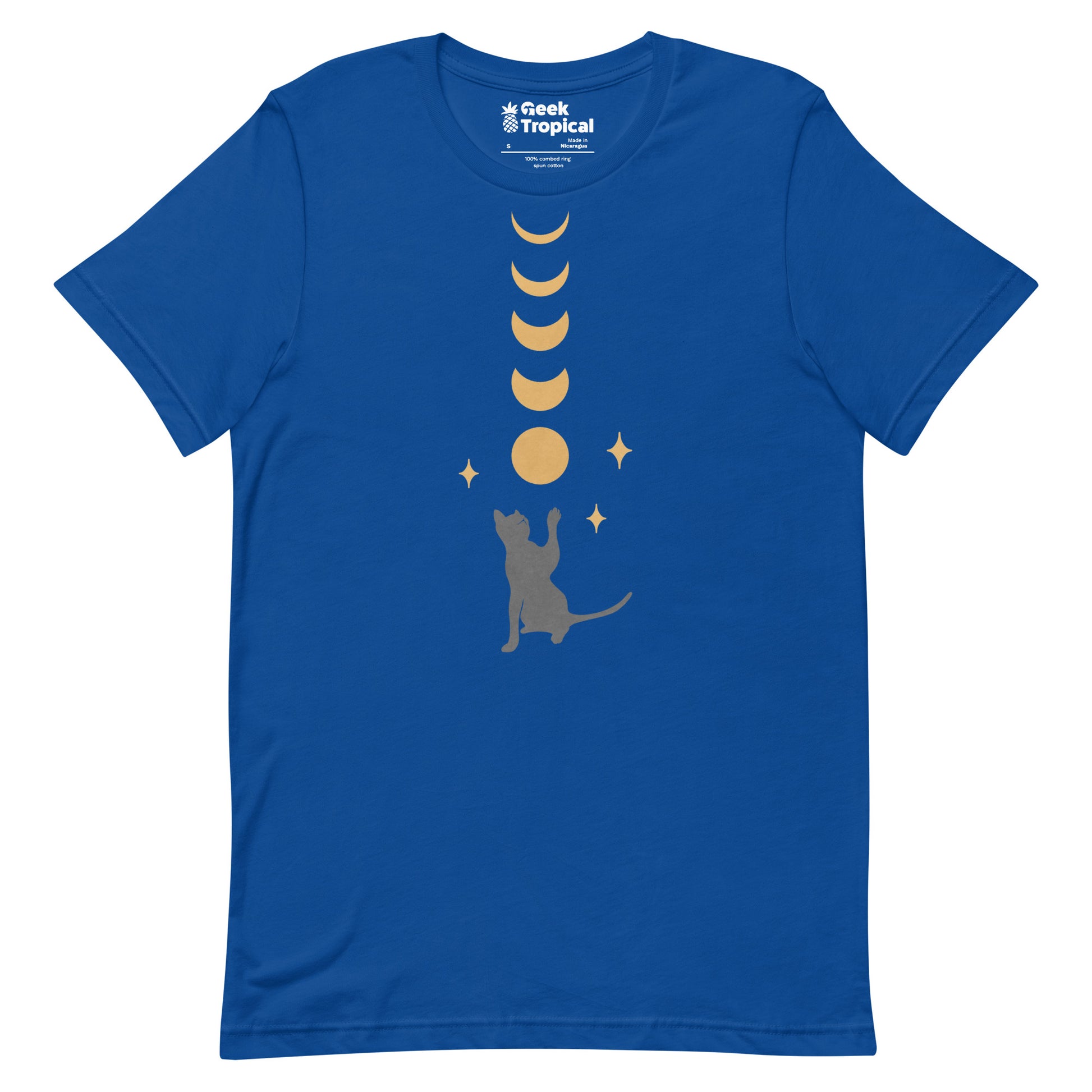 Cat And Moon 2 T-Shirt Geek Nerd Advertise to Meta Animal Patterns Design by Episodic Drawing