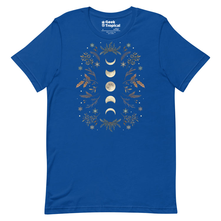 Moonlight Garden Winter Brown T-Shirt Geek Nerd Advertise to Meta Botany Print Design by Episodic Drawing
