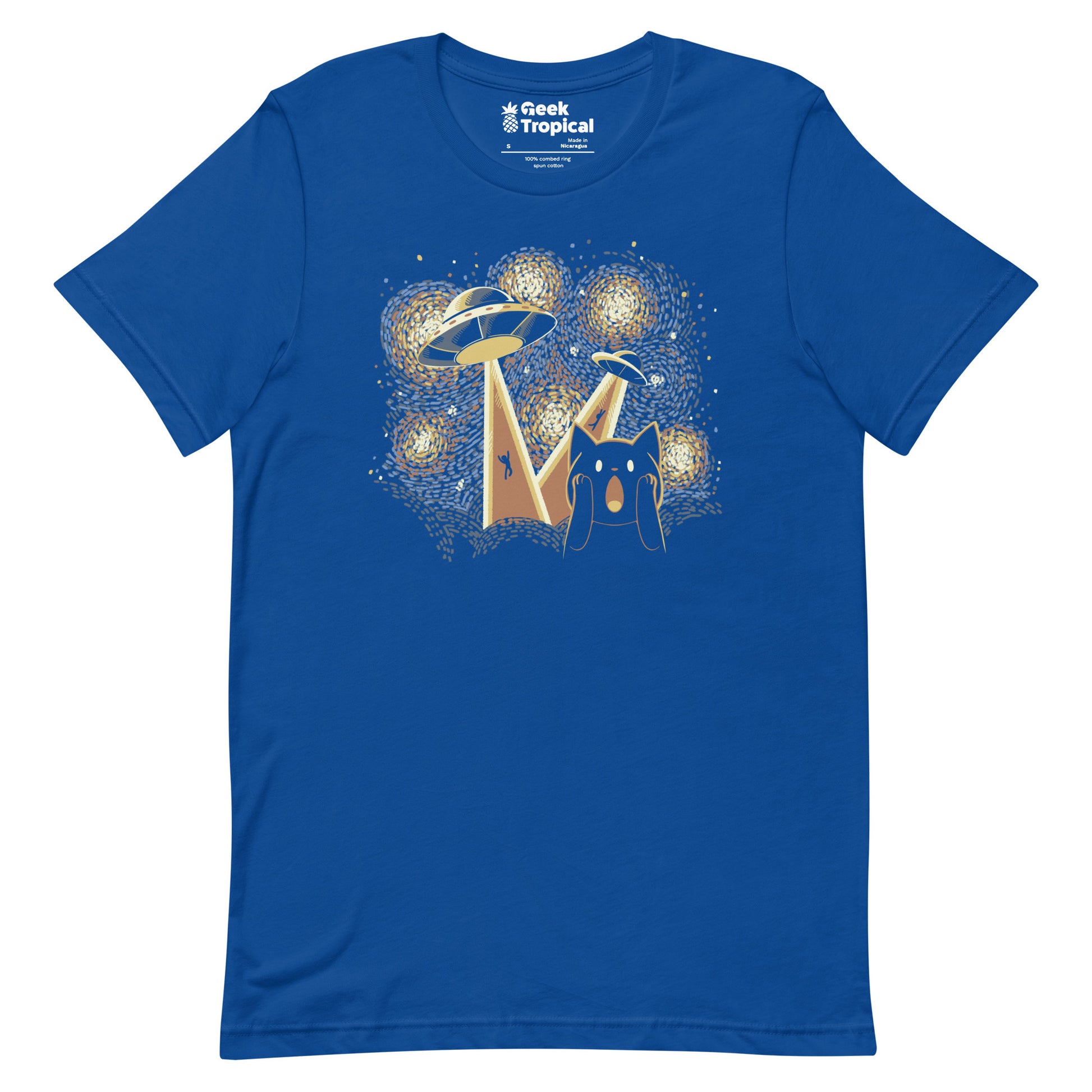 Alien Invasion Cat Scream T-Shirt Geek Nerd Advertise to Meta Animal Patterns Design by Tobe Fonseca