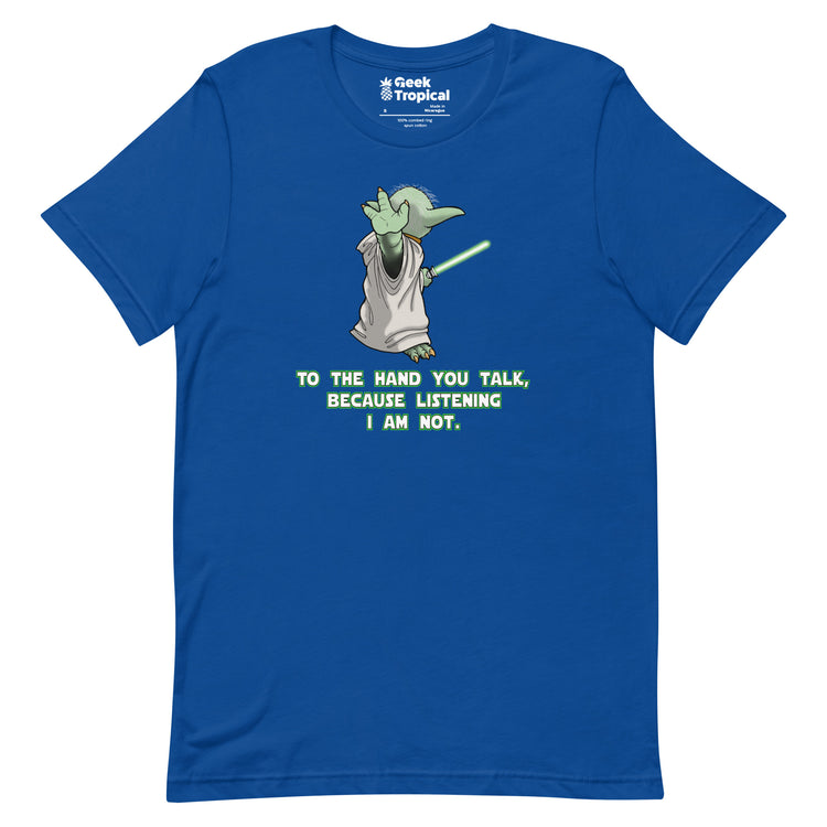 To Hand You Talk Not Listening T-Shirt Geek Nerd Advertise to Meta Fantasy Prints FLOW DESC WRITING