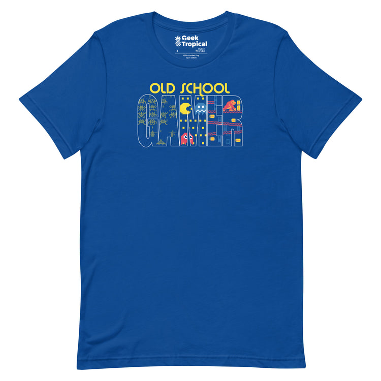 Old School Gamer T-Shirt Geek Nerd Advertise to Meta FLOW DESC WRITING Off World Designs