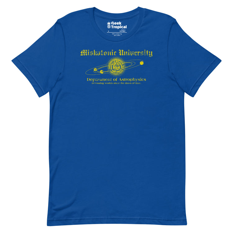 Miskatonic University Astrophysics T-Shirt Geek Nerd Advertise to Meta Book Prints Fantasy Prints