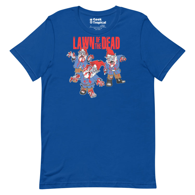 Lawn of the Dead T-Shirt Geek Nerd Advertise to Meta Fantasy Prints FLOW DESC WRITING