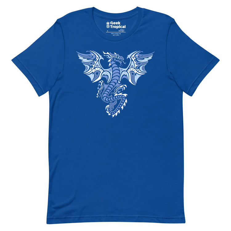 Ice Tribal Dragon T-Shirt Geek Nerd Advertise to Meta Fantasy Prints FLOW DESC WRITING