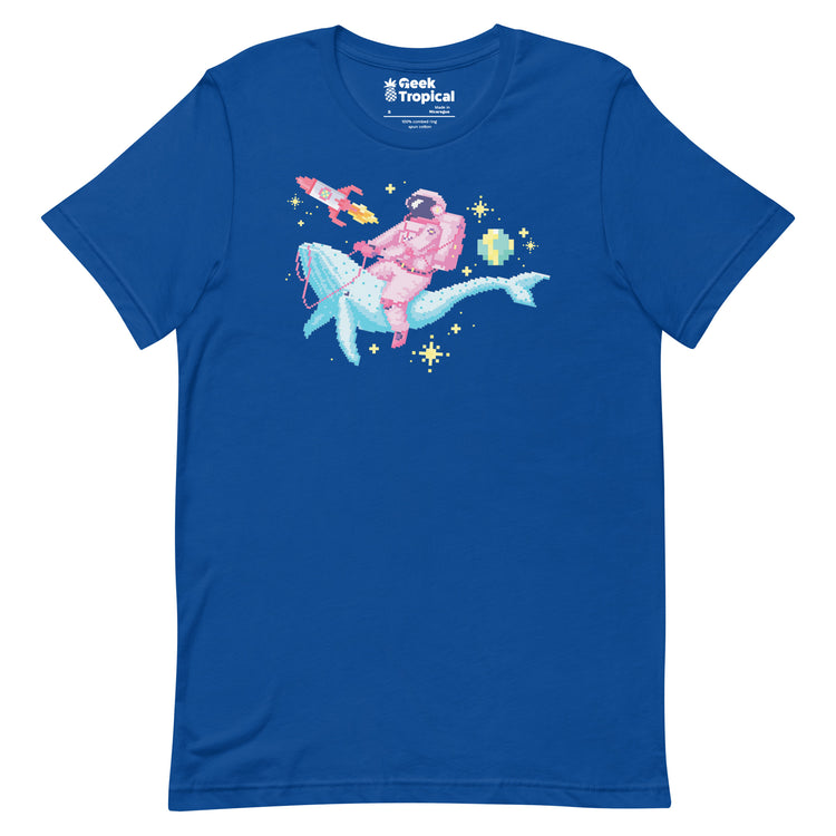 Astronaut Riding Space Whale T-Shirt Geek Nerd Advertise to Meta Elle Fantasy Prints