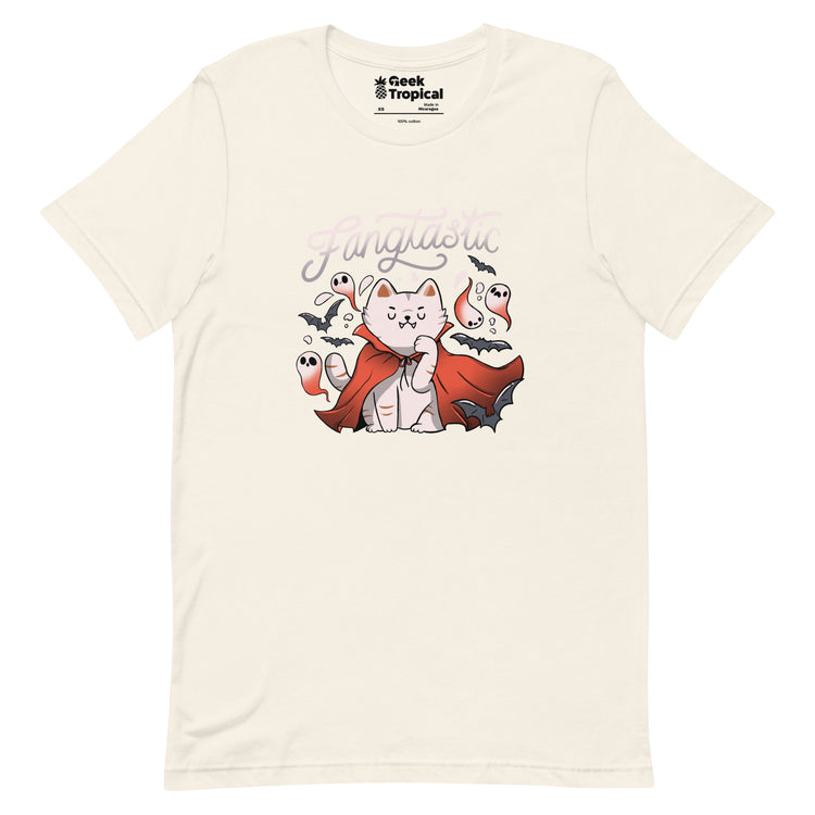 Fangtastic Vampire Cat T-Shirt Geek Nerd
