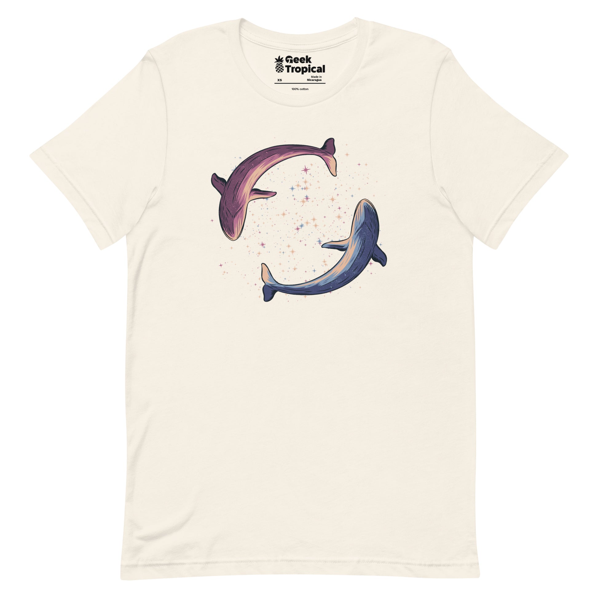 Stars of Sea Whale Astronaut T-Shirt Geek Nerd Advertise to Meta Animal Patterns Design by Tobe Fonseca