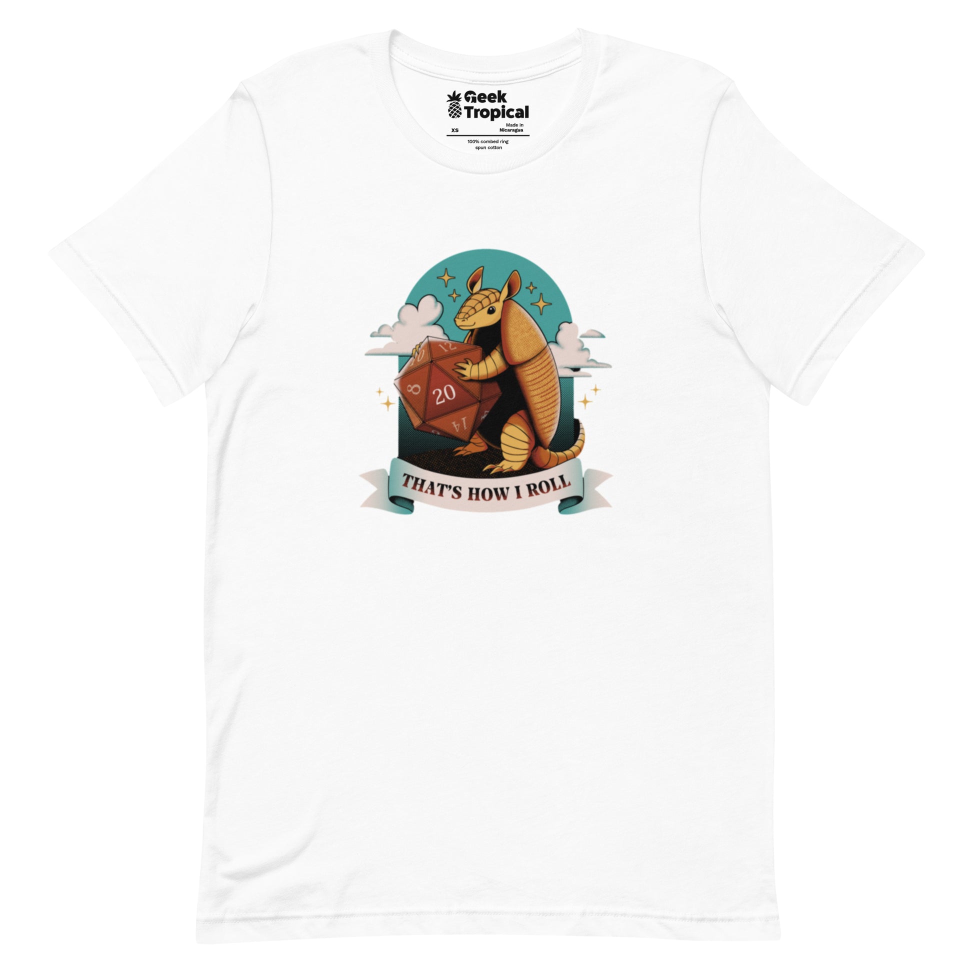 Armadillo Roll DND Dice T-Shirt Geek Nerd Animal Patterns board game print Design by Tobe Fonseca