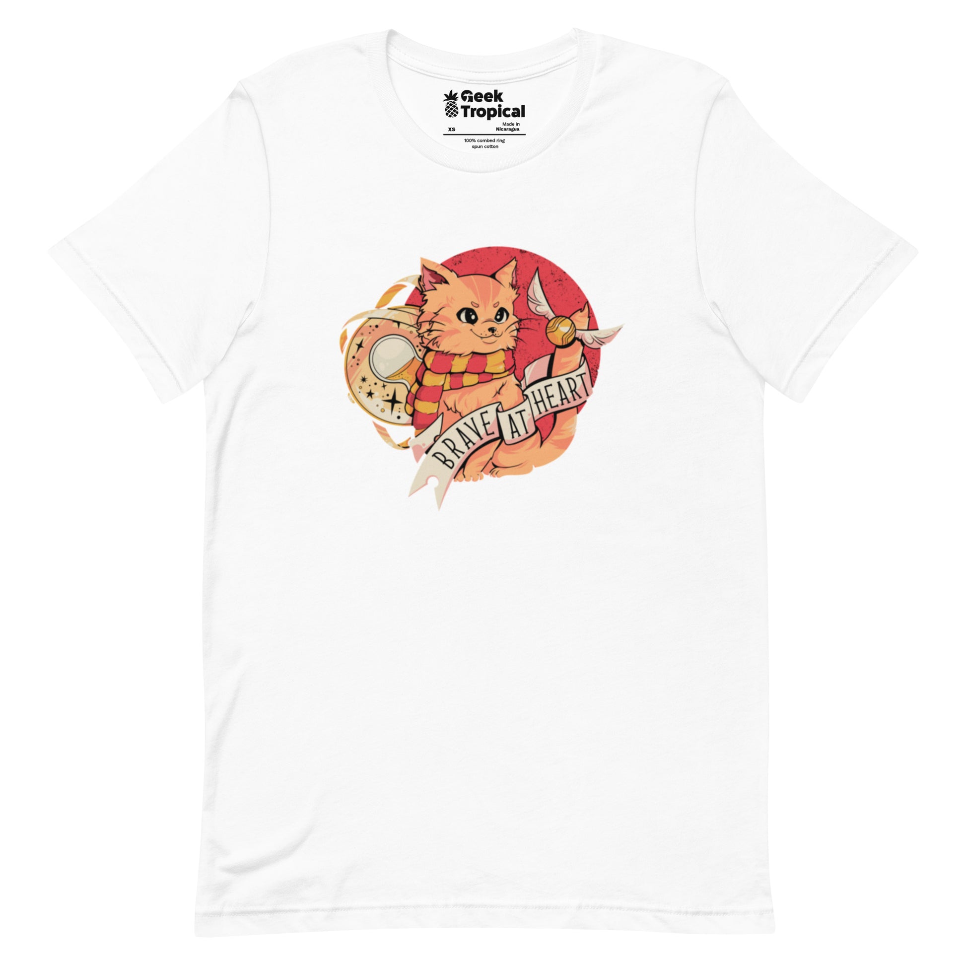 Brave at Heart Cat T-Shirt Geek Nerd Animal Patterns Design by Tobe Fonseca FLOW DESC WRITING