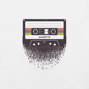 Cassette Musical Notes T-Shirt Geek Nerd Design by Tobe Fonseca FLOW DESC WRITING music print