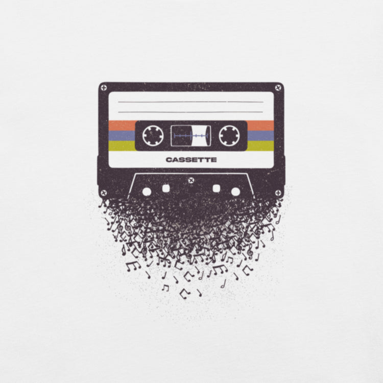 Cassette Musical Notes T-Shirt Geek Nerd Design by Tobe Fonseca FLOW DESC WRITING music print
