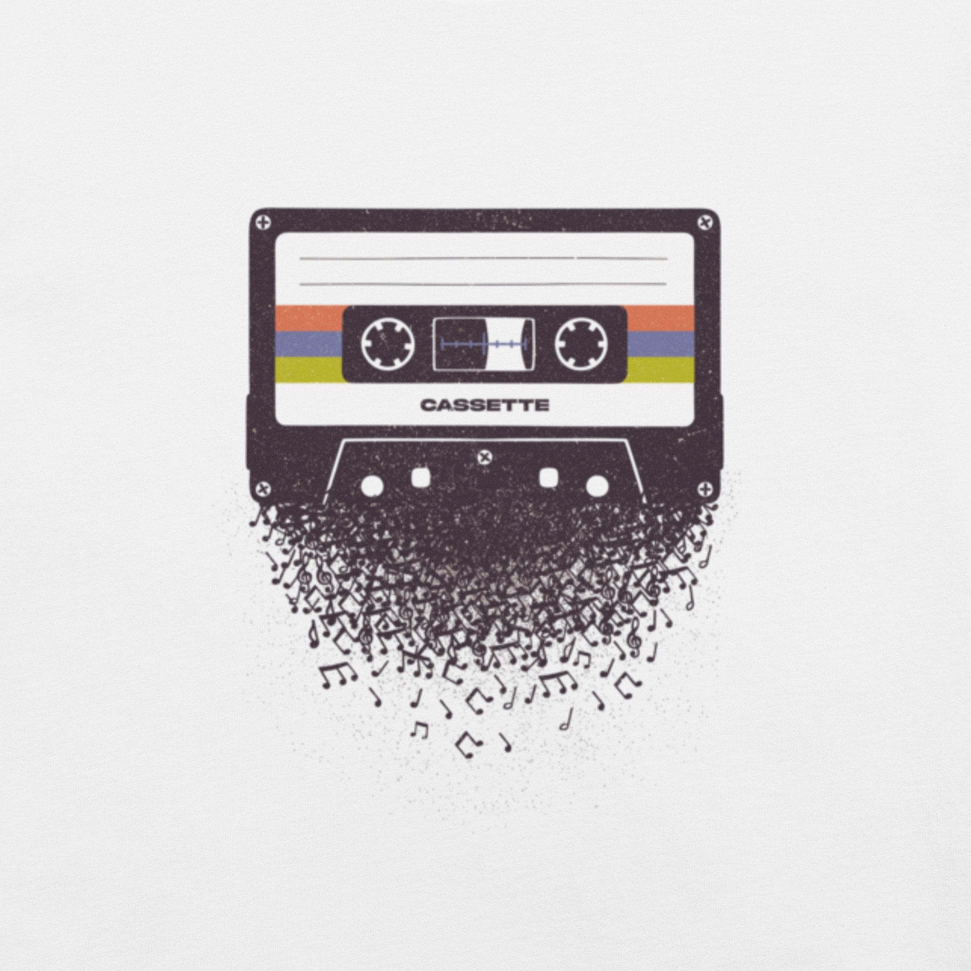 Cassette Musical Notes T-Shirt Geek Nerd Design by Tobe Fonseca FLOW DESC WRITING music print