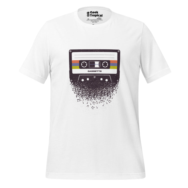 Cassette Musical Notes T-Shirt Geek Nerd Design by Tobe Fonseca FLOW DESC WRITING music print