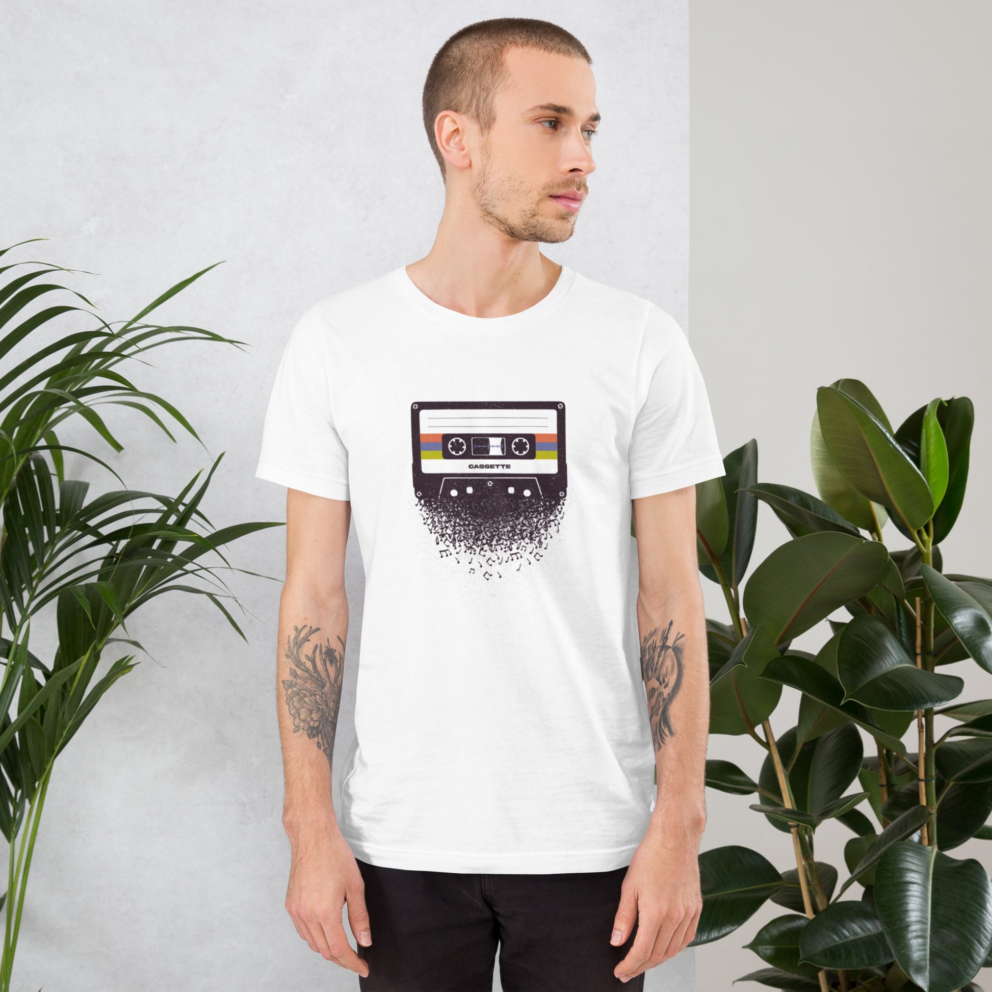 Cassette Musical Notes T-Shirt Geek Nerd Design by Tobe Fonseca FLOW DESC WRITING music print