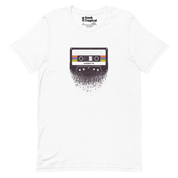 Cassette Musical Notes T-Shirt Geek Nerd Design by Tobe Fonseca FLOW DESC WRITING music print