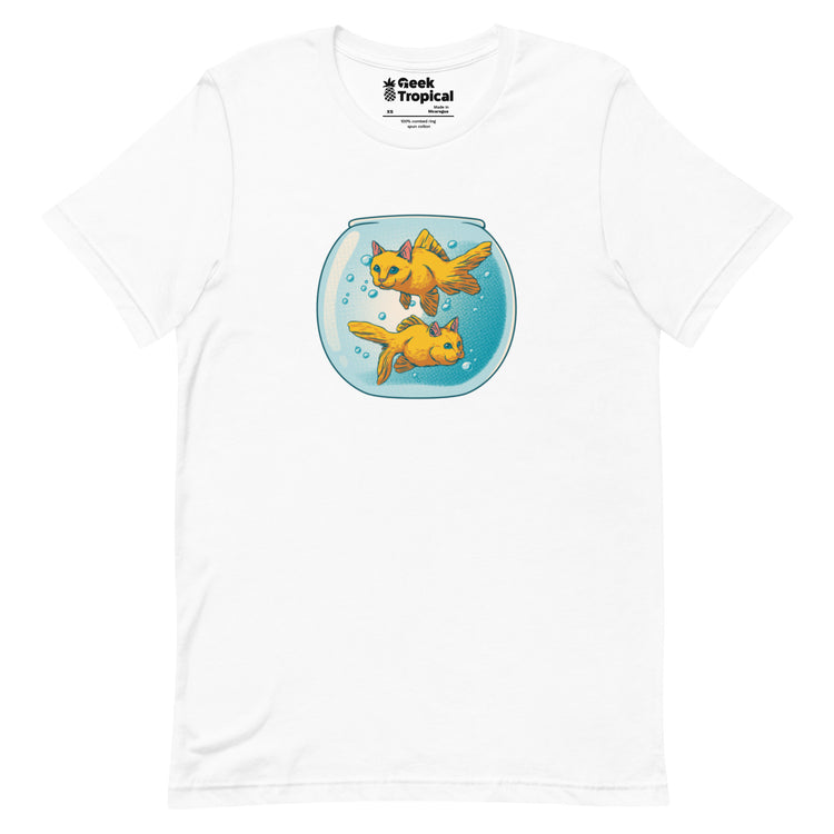 Cat Fish Bowl Funny T-Shirt Geek Nerd Animal Patterns Design by Tobe Fonseca FLOW DESC WRITING