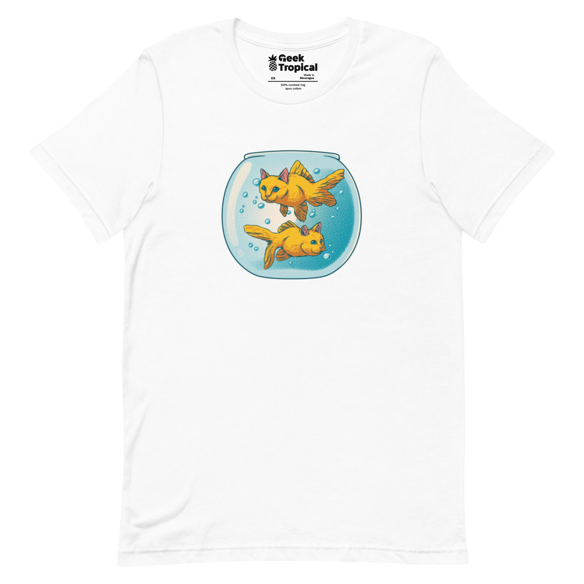 Cat Fish Bowl Funny T-Shirt Geek Nerd Animal Patterns Design by Tobe Fonseca FLOW DESC WRITING
