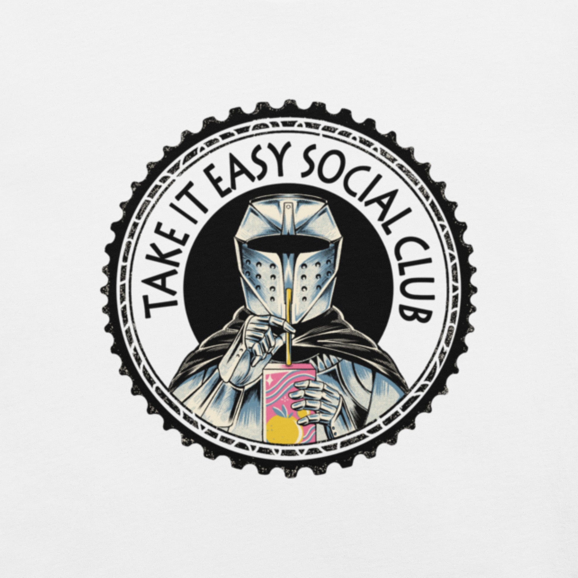 Take It Easy Social Club Knight T-Shirt Geek Nerd board game print Design by Tobe Fonseca dnd & rpg print