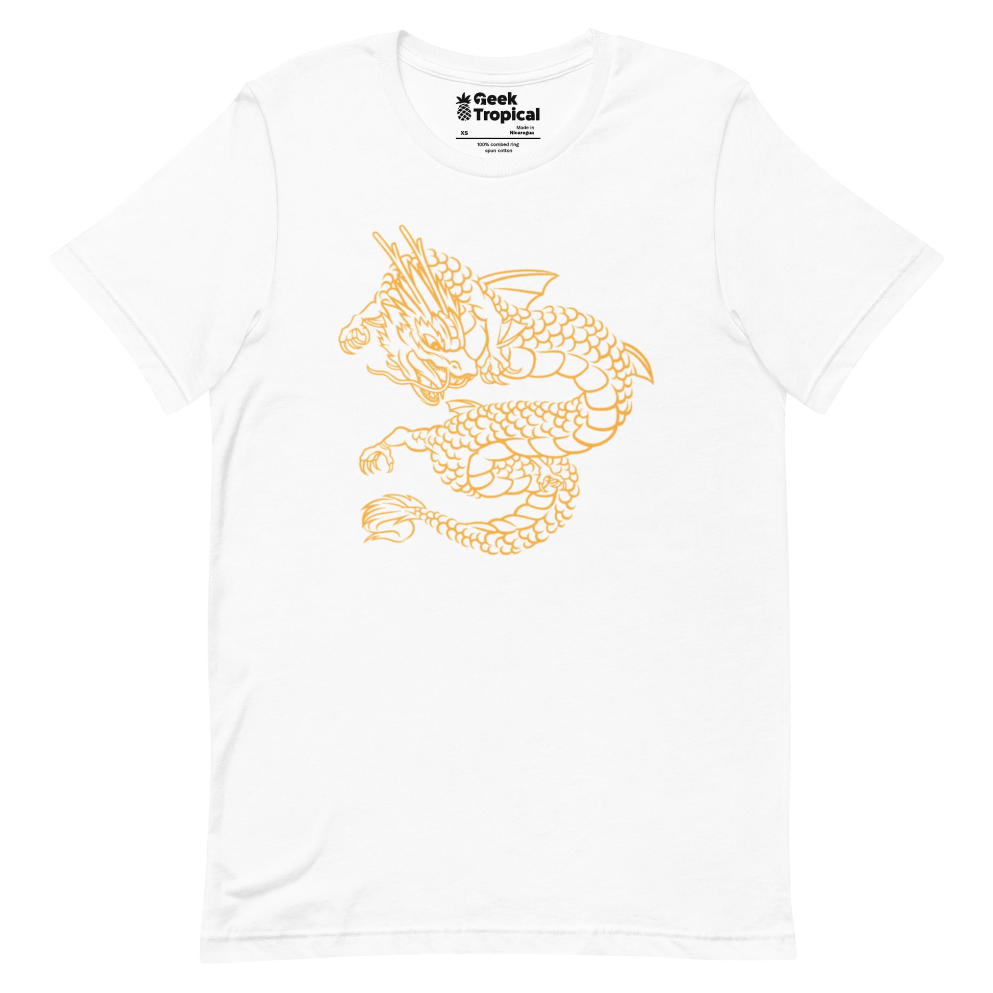 Chinese Golden Dragon T-Shirt Geek Nerd Design by Tobe Fonseca Fantasy Prints FLOW DESC WRITING