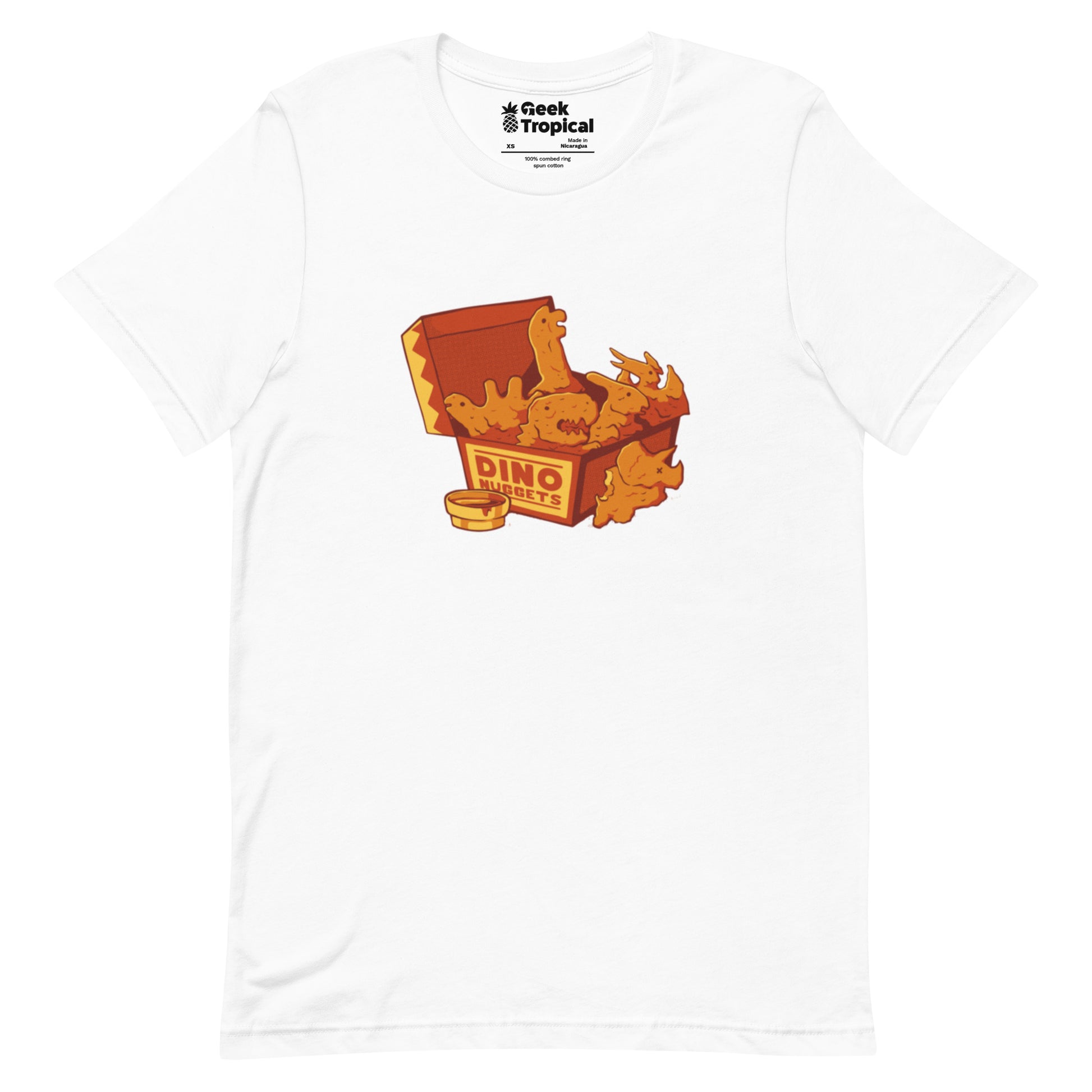 Dino Nuggets T-Shirt Geek Nerd Design by Tobe Fonseca dinosaur print FLOW DESC WRITING