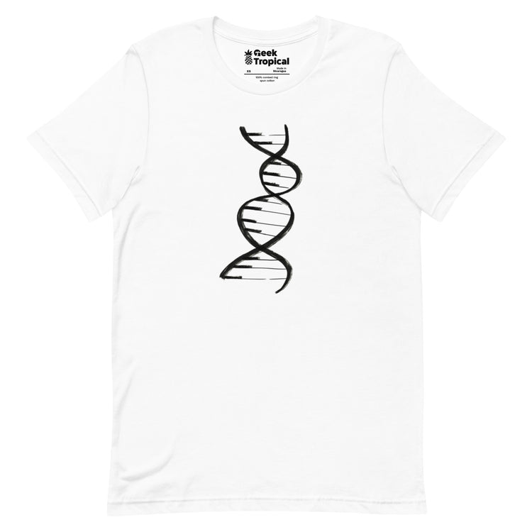 DNA Piano Music T-Shirt Geek Nerd Design by Tobe Fonseca FLOW DESC WRITING music print