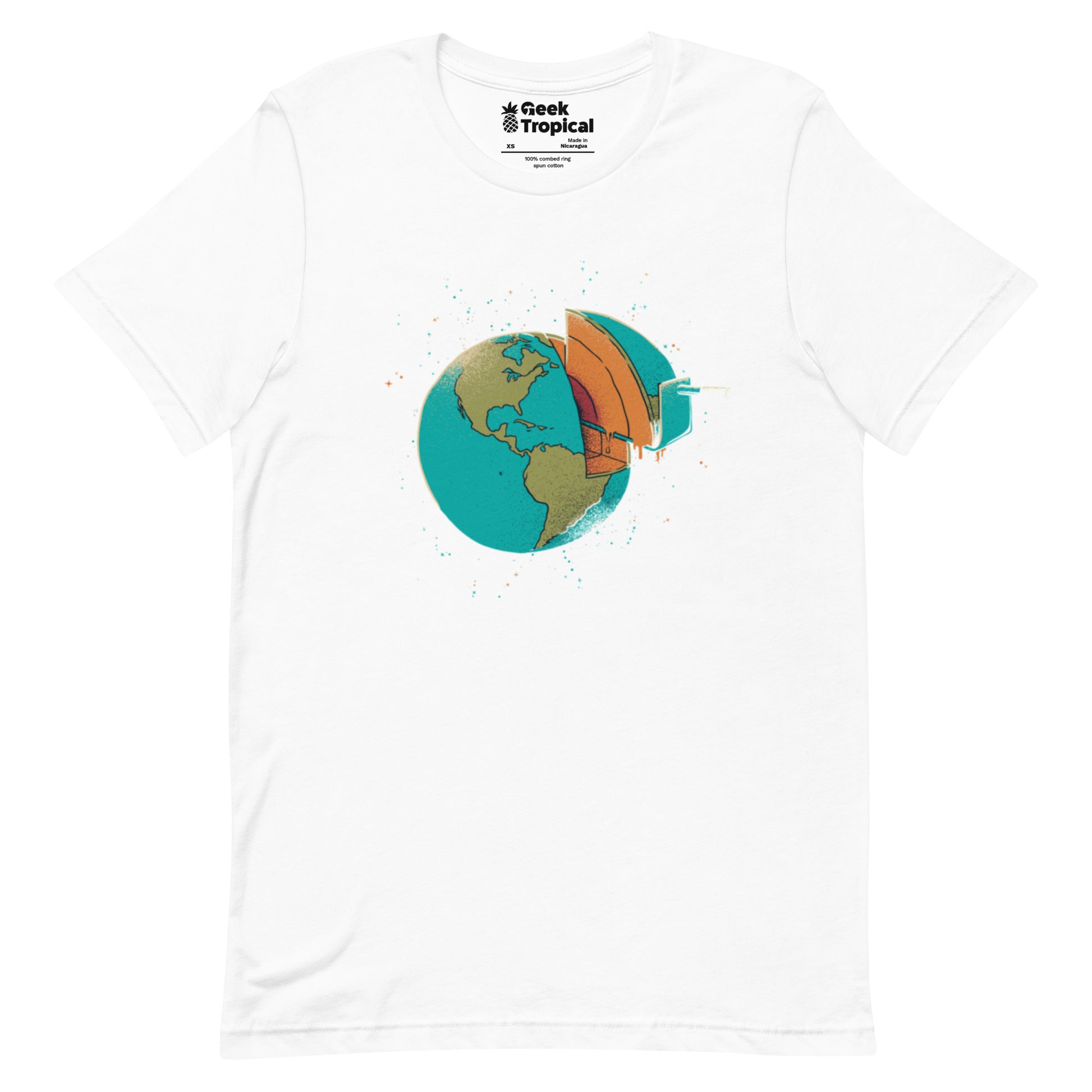 Earth Crust Cake T-Shirt Geek Nerd Design by Tobe Fonseca FLOW DESC WRITING Funny Prints