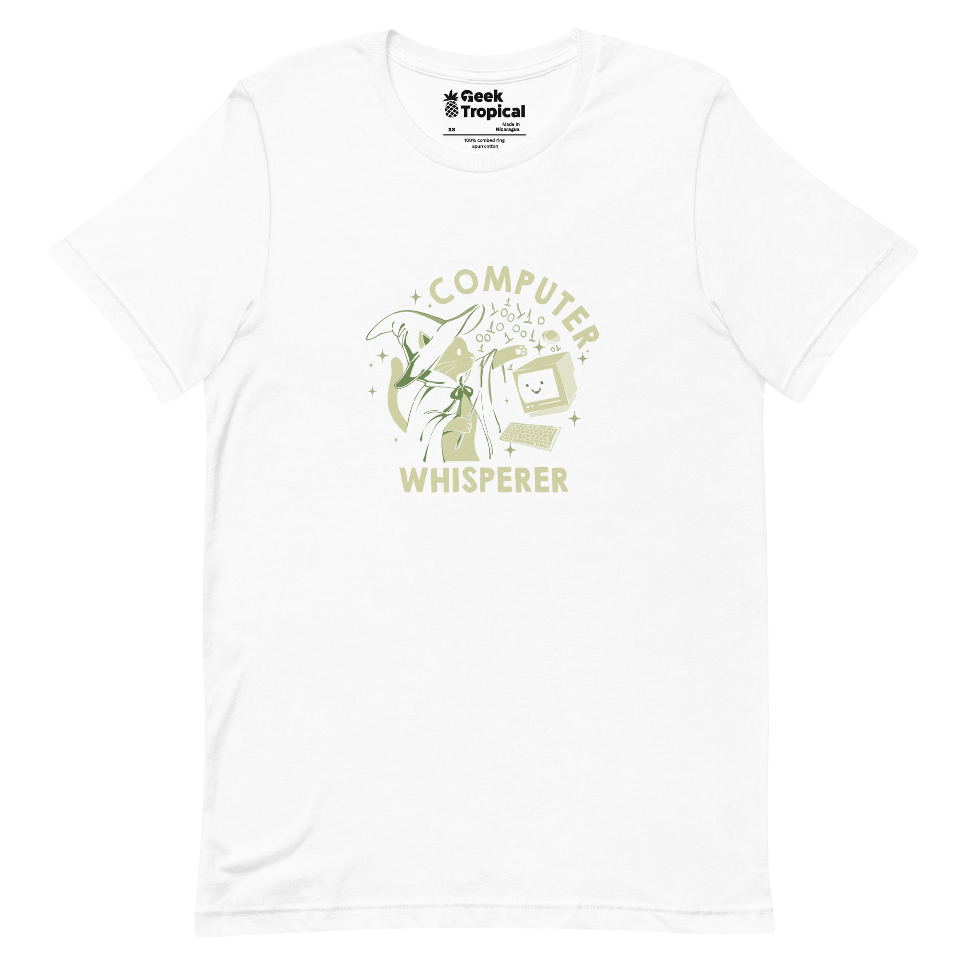 Computer Cat Whisperer T-Shirt Geek Nerd