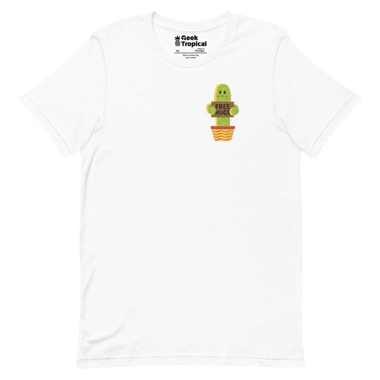 Free Hugs Cactus T-Shirt Geek Nerd All Adult Button Up Shirts Botany Print Design by Tobe Fonseca