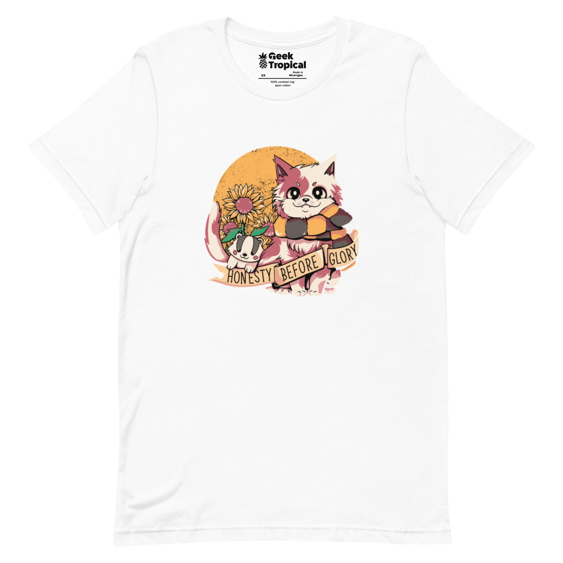 Honesty Before Glory Cat T-Shirt Geek Nerd