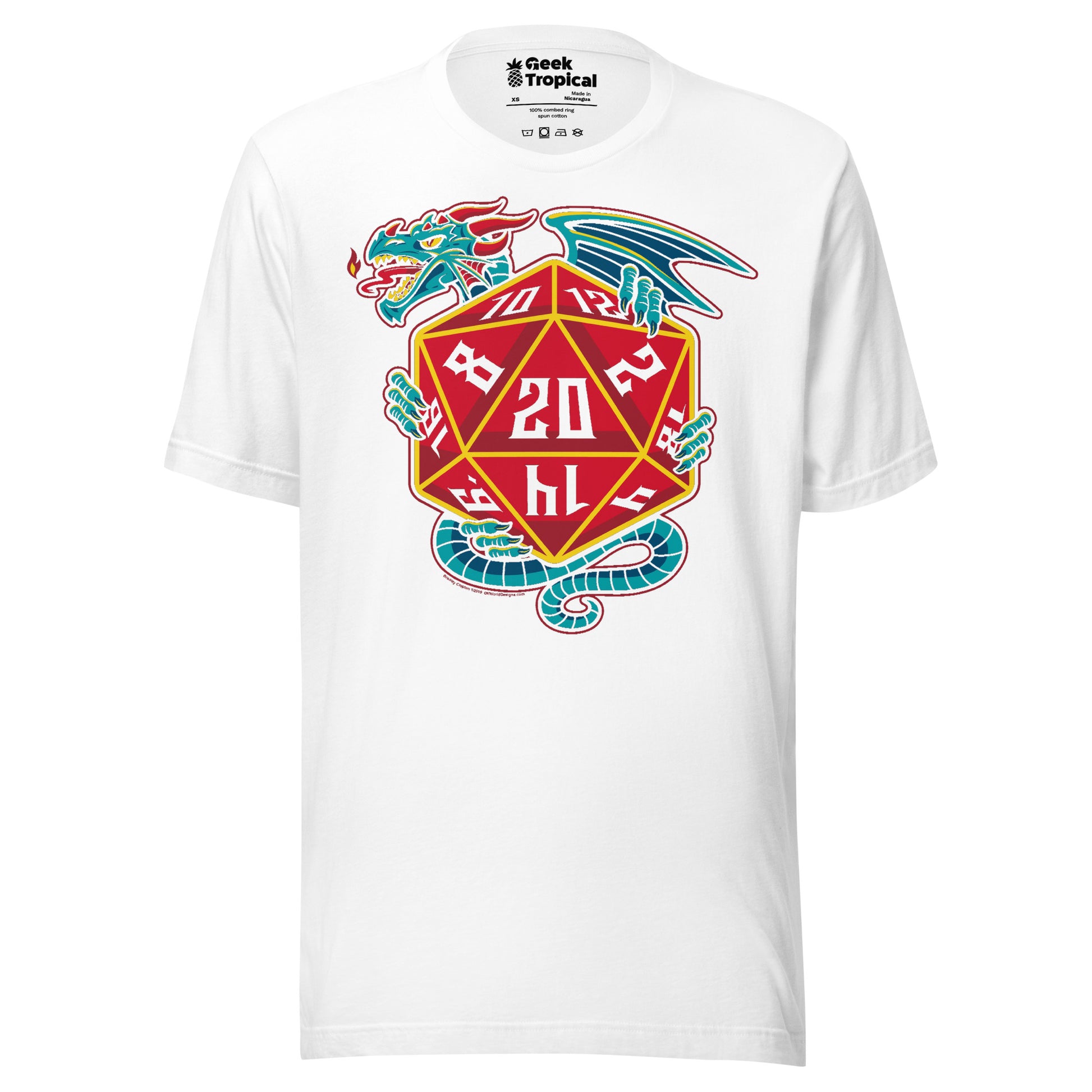 D20 Dice Dragon T-Shirt Geek Nerd Advertise to Meta board game print dnd & rpg print